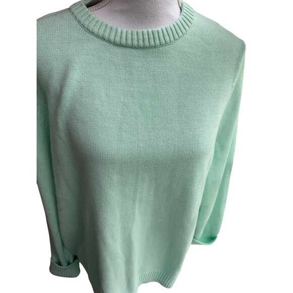 Lands End Sweater Womens M/ 10-12 Mint Green Drifter Mint Green LS Crewneck NWT - Picture 10 of 11